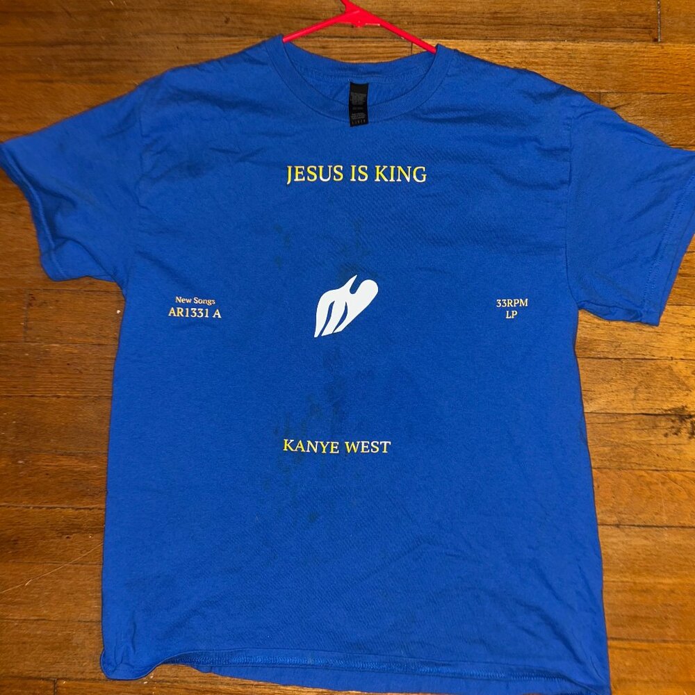 Kanye West Jesus Is King Merch Blue T Shirt, Sz 2XL, RARE (Free Shipping)